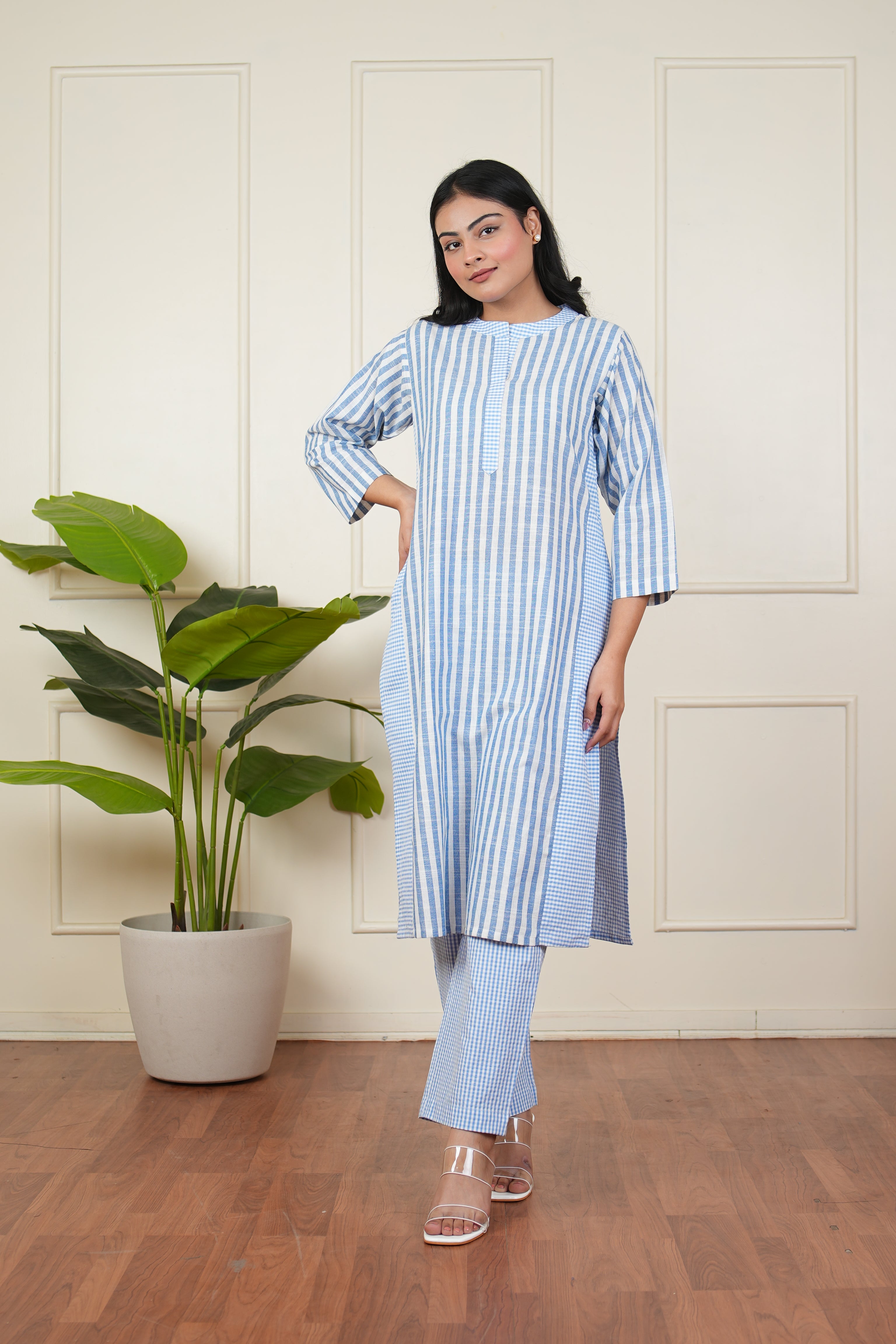 Skystripe Kurta Set
